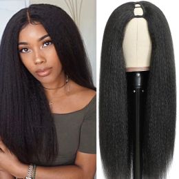 Wigs V Part Wig Synthetic Hair Wigs Kinky Straight Hair Heat Resistant Wigs For Black Women Yaki Straight Daily Wigs 1226 inch