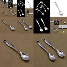 Charms 30Pcs Alloy Crown Spoon Antique Sier Pendant For Necklace Jewelry Making Findings 54X11X6.5Mm Drop Delivery Components Otb8H