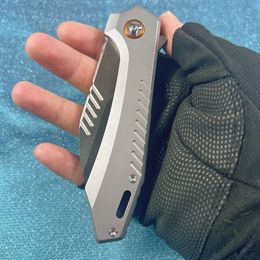 A6701 High Quality Flipper Folding Knife D2 Satin Blade CNC Stainless Steel Handle Ball Bearing Fast Open Outdoor Camping Hiking EDC Pocket Knives