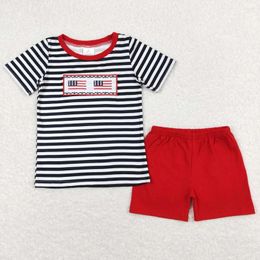 Clothing Sets Design Baby Boys Clothes Embroidery Cotton Kids Shorts 4th Of July Boutique National Day