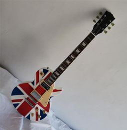 6 Strings Electric Guitar with British Flag Pattern Chrome Hardware Rosewood Fingerboard can be customized9805468