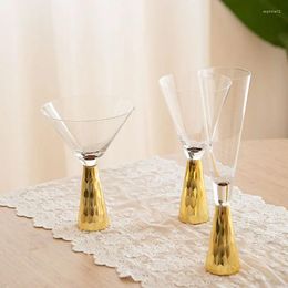 Wine Glasses 1/2/3 Pcs Cocktail Champagne Red Set Good Glassware Flutes Tall Long Sparkling Stemware Gold