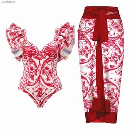 Women's Swimwear 2024 New Print Retro Plus Size Push Up Slimming Womens Swimsuit One Piece Bodysuit Patchwork Large Bathing Suit Female yq240330