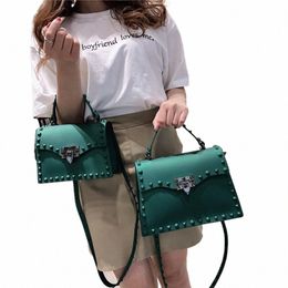 high Quality Women PVC Handbags Fi Ladies Shoulder Bag Luxury Designer Crossbody Bags for Women Small Rivet Menger Bags 66Tc#