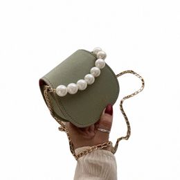 pu Pearl Handle Solid Menger Bag Women Simple Chain Soft-Faced Magnetic Buckle HandbagWoman Korean Mini Crossbody Bags 2021 Q01J#