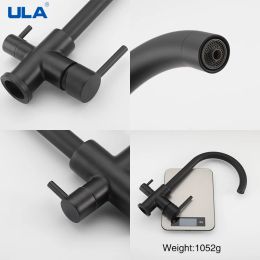 ULA Kitchen Filtered Faucet Drinking Water Tap 360 Rotate Philtre Faucet Cold Hot Water Sink Mixer Brass Purifier Faucet