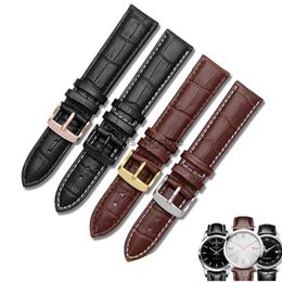 Bands for Brand Genuine Leather Black band Straps size 12mm 14mm 15mm 16mm 18mm 19mm 20mm 21mm 22mm 24mm wristband Bracelet H240330