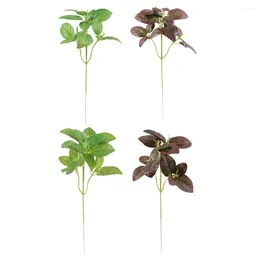 Decorative Flowers 4 Pcs Imitation Plants Simulated Green Faux Greenery Decoration Nordic Plastic Artificial