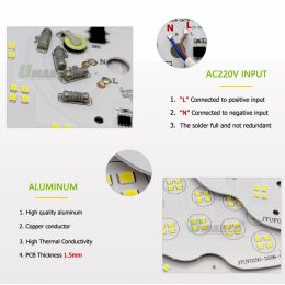 100W 150W 200W UFO LED High Bay Light AC220V Smart IC Module Super Bright Warehouse,Garage,Commercial Industrial Lamps Replate