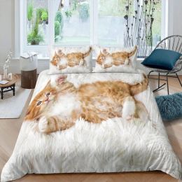 Cat Duvet Cover Set Pet Cats Pattern Twin Bedding Set Cute Kitten for Boys Polyester Mysterious Black Cat King Size Quilt Cover