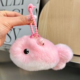 Real Genuine Rabbit Fur Keychain Pompom Ball Bag Charm Pendant Car Phone Keyring Kids Doll Toys Gift