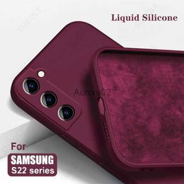 Cell Phone Cases Square Liquid Silicone Case For Samsung Galaxy S24 Ultra S23 S22 A52 A54 A53 A51 A50 S21 FE Camera Protect Soft Cover yq240330