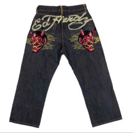 Y2K jeans men Harajuku Gothic American High Waist Jeans streetwear Men High Street Trend Street Hip Hop Straight Wide Leg Pants