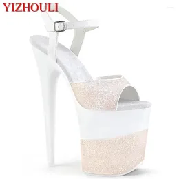 Dance Shoes Summer 20 Cm Sexy Sequined Waterproof Platform Nightclub Stage Heels 8 Inch Stiletto Heels/pole