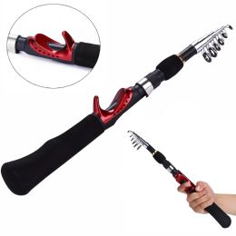 Rods Mini Portable High Grade Lightweight 1.6m Ultralight Carbon Telescopic Ice Fishing Rods Travel Sea Rock Casting Rods