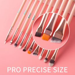 BEILI 19pcs Makeup Brushes Pink Eyeshadow Eyebrow Eyeliner Concealer Blending Natural Goat Hair Make up Brush Set Makeup Tools