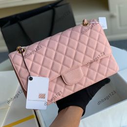 Designer bag wallet Classic Luxury Chains Fashion Handbag designer shoulder bag Plaid Flower Ladies Real Leather Classic flap Pink White Purse Satchels Bag with box