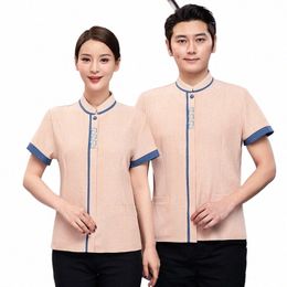 hotel Cleaning Service Uniform Short-Sleeved Summer Clothes Hotel Room Cleaning Aunt Lg Sleeve Cleaner Work Clothes Female Pro G6Bg#