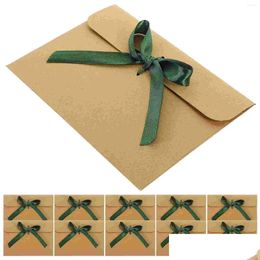 Gift Wrap 50Pcs Kraft Paper Envelopes Greeting Cards Holders Vintage For Office Drop Delivery Home Garden Festive Party Supplies Event Dh3Fb