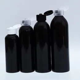 Storage Bottles 30pcs 100ml 150ml 200ml 250ml Empty Black Plastic Bottle With Flip Cap For Shampoo Liquid Soap Shower Gel Cosmetic Packaging
