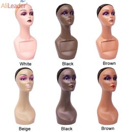 Female Mannequin Manikin Head Stand Realistic Mannequin Head Without Shoulders Half Body Wig Hat Display Cosmetology Head Stand