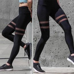 Yoga Outfits XXL Plus Size Pants Women Striped Mesh Fitness Leggings 2024 Girls High Waist Black Gym Run Push Up Workout Sport Clothing