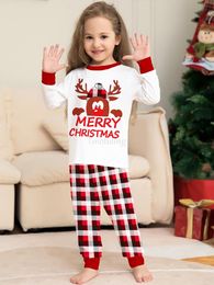 Family Matching Outfits Christmas Pyjamas for Families Mother Kids Deer Print Xmas Sleepwear Family Look Clothing Sets Nightwear