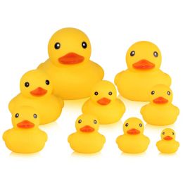 Söt anka med Squeeze Sound Bath Toy Soft Rubber Float Ducks Spela Bath Game Fun Presents For Children Barn Baby