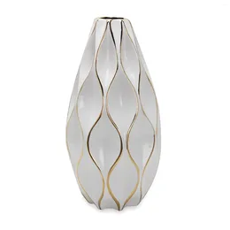 Vases Unleash Your Inner Artist With This Ceramic Vase Featuring Gold Accents And Crystal Embellishments Elegant White