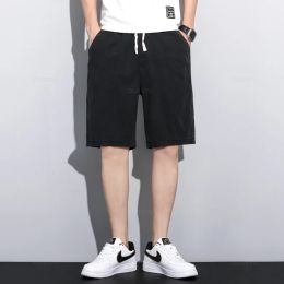 Summer Soft Cosy Lyocell Fabric Men's Denim Shorts Thin Loose Pants Drawstring Elastic Waist Korea Casual Short Plus Size M-5XL