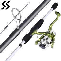 Combo Sougayilang 1.98M Spinning Fishing Set 4 Sections Carbon Fibre Fishing Rod 10004000 5.2:1 Spinning Reel Fishing Set for Carp