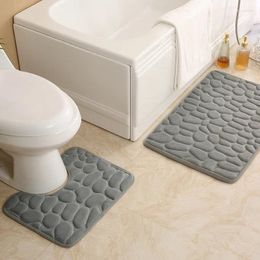 Shower Curtains 1 Set Bathroom Bath Mat Toilet Soft Non Slip 2PCS Rug Carpets Cover Floor Mats Household Items