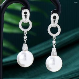 Dangle Earrings Soramoore 2024 Geometry Pearls Drop For Women Anniversary Gift Jewellery Wholesale High Quality