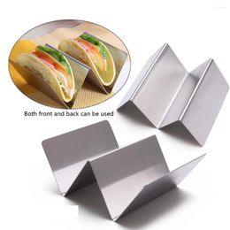 Kitchen Storage 2/3 Grids Taco Holder Hollowed Out Available On Both Sides Shell Stand Stainless Steel Handle Design Pancake Rack