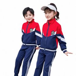 Customised primary school uniforms for spring and autumn, first-grade children's clothes, children's sports meet school uniforms O5Z6#