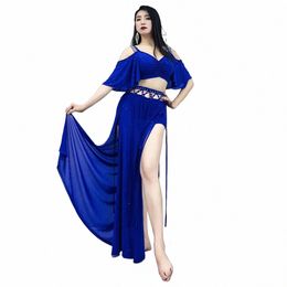 woman Clothing Belly Dance Costume Set High Waist Split Lg Skirt Practise Clothes Female Adult Dancing Performance H3w4#