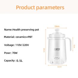 110V/220V Electric Stew Cup Health Preserving Pot Porridge Cup Water Heating Cup Portable Slow Cooker Flower Tea Maker 500ml