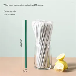 Drinking Straws Thick Straw Sharp Mouth Drink Unique Durable Green High Quality Commercial Grade Individually Packaged