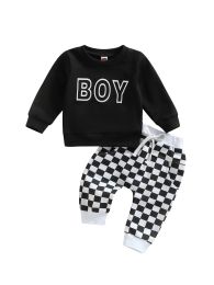 Infant Baby Boy Fall Winter Outfits Long Sleeve Pullover Sweatshirt Tops Casual Pants 3 6 12 18 24 Months Clothing