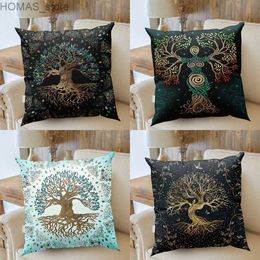 Pillow Tarot card Sun Moon stars black and white case mysterious divination decoration sofa chair Home cushion cover Y240401