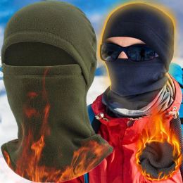 Winter Fleece Hat Scarf Set Thermal Head Cover Tactical Thick Warm Balaclava Bonnet Face Ski Mask Hat Neck Warmer Sport Cycling