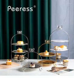 Flatware Sets Simple European-style Chinese And Western Gold Silver Afternoon Tea Butterfly Snack Rack Multi-purpose Dessert Table