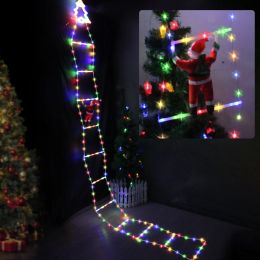 Christmas Decorations Ladder Lights Indoor Outdoor Window Garden Xmas Tree Hanging with Santa Claus Doll Decor String Lamp