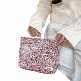 large Capacity Portable Toiletry Bag Skincare Organizer Daily Clutch Bag Ins Fi Retro Floral Cosmetic Bag Makeup Pouch F2KK#