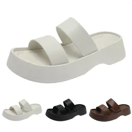 Sandals Summer Elevated Vintage Outwear Women Beach Thick Sole Simple Or Home Slippers For Bather Footwear