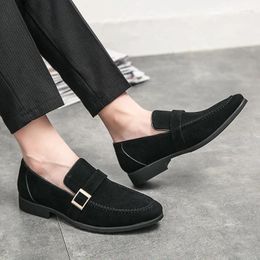 Dress Shoes Plus Size High Quality Casual Business Moccasins Fashion Formal Footwear Suede Leather Men's Slip On Loafers DM-240