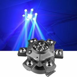 LED 10X10W 6 Head Moving Head Beam Light RG Laser Strobe Light DMX Stage Light Full Colour Beam Light Rotating Disco Party Bar
