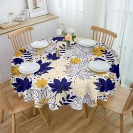 Table Cloth Autumn Thanksgiving Texture Round Tablecloth Waterproof Wedding Party Cover Holiday Dining