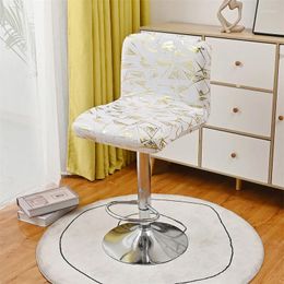 Chair Covers Spandex Printed Bar Stool Cover Elastic Dining Slipcovers Washable Office Short Back Seat Kitchen Home