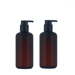 Storage Bottles 12pcs Matte Black Refillable Bottle Clear Brown Empty Plastic PET Cosmetic Packaging Hand Sanitizer Lotion Pump 500ml